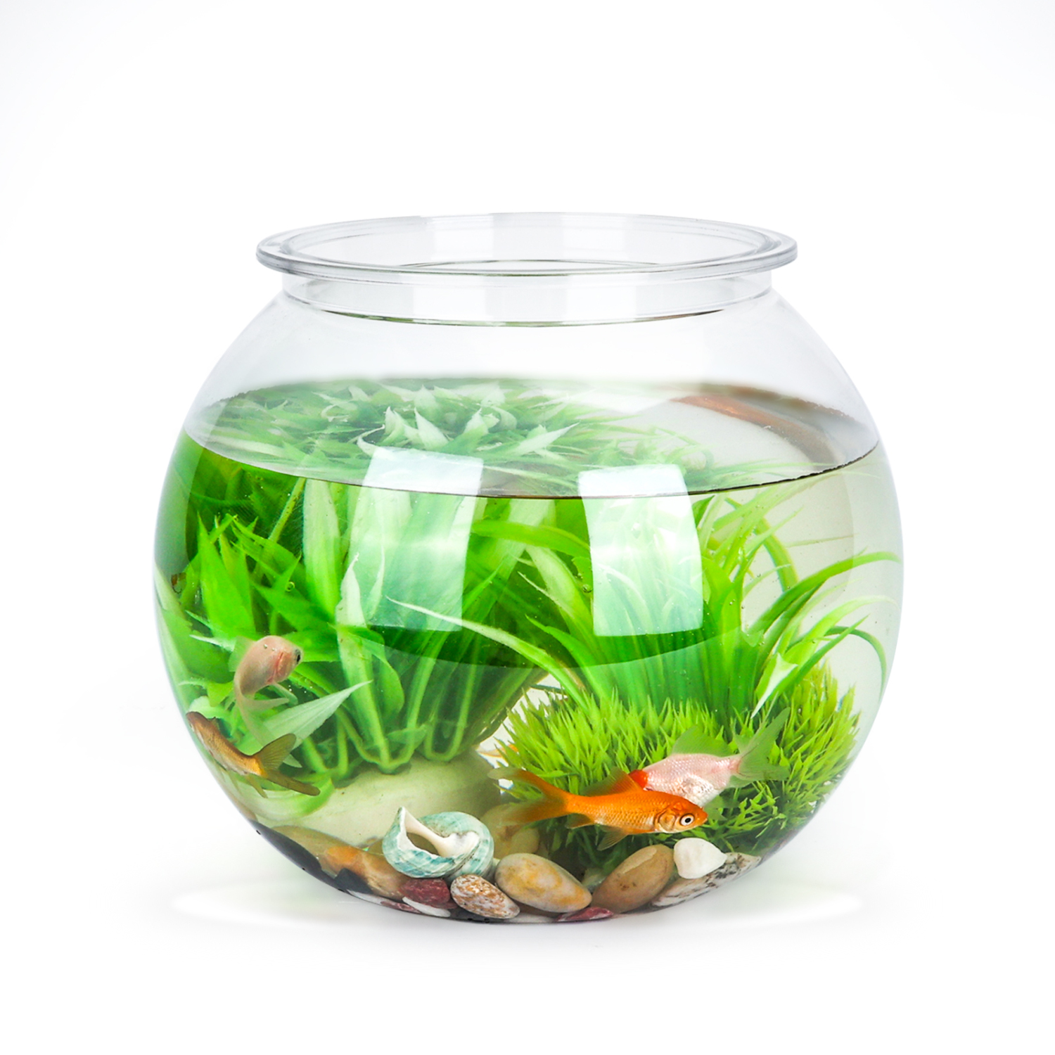 Nobleza - Aquário em formato de globo de plástico, ideal para flores, peixes e tartarugas (17,5 cm)
