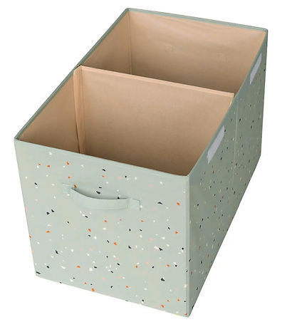 3 Sprouts Opbevaringskasse m. L?g- 63x38x39 cm - Terrazzo/ Grøn