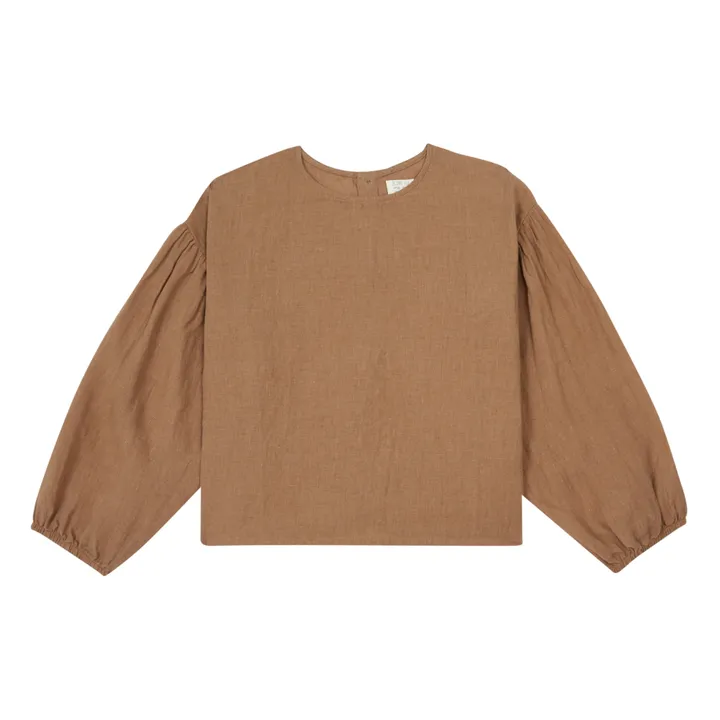 The Simple Folk Blouse Manches Ballons Coton Bio | Marron