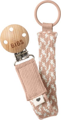 BIBS Smokkholder Pacifier Braid, Blush/Ivory