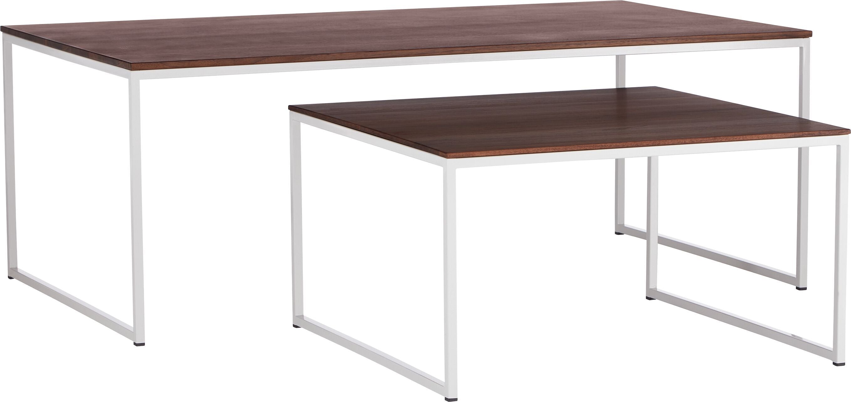 AVEA Salontisch - Nussbaum massiv / grau / B: 120.0 cm x T: 70.0 cm x H: 44.0 cm