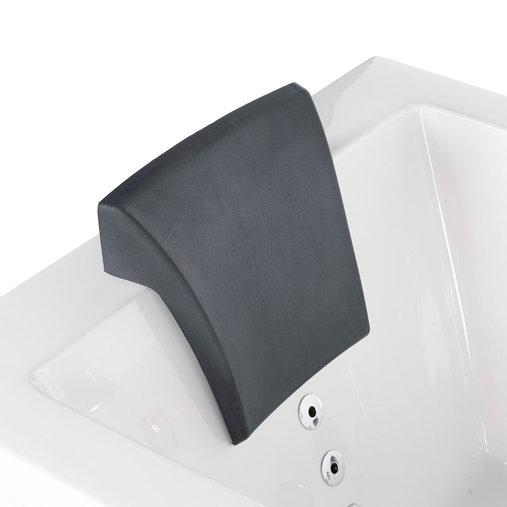 Home Deluxe - Whirlpool - LAGUNA M - Wit, Afmetingen: 180 x 90 x 55 cm - incl. radio, verwarming en lichttherapie | Hoekbad voor 2 personen, binnenwhirlpool