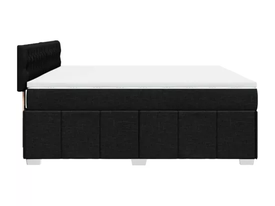 Sommier à lattes de lit avec matelas Noir 180x200 cm Tissu