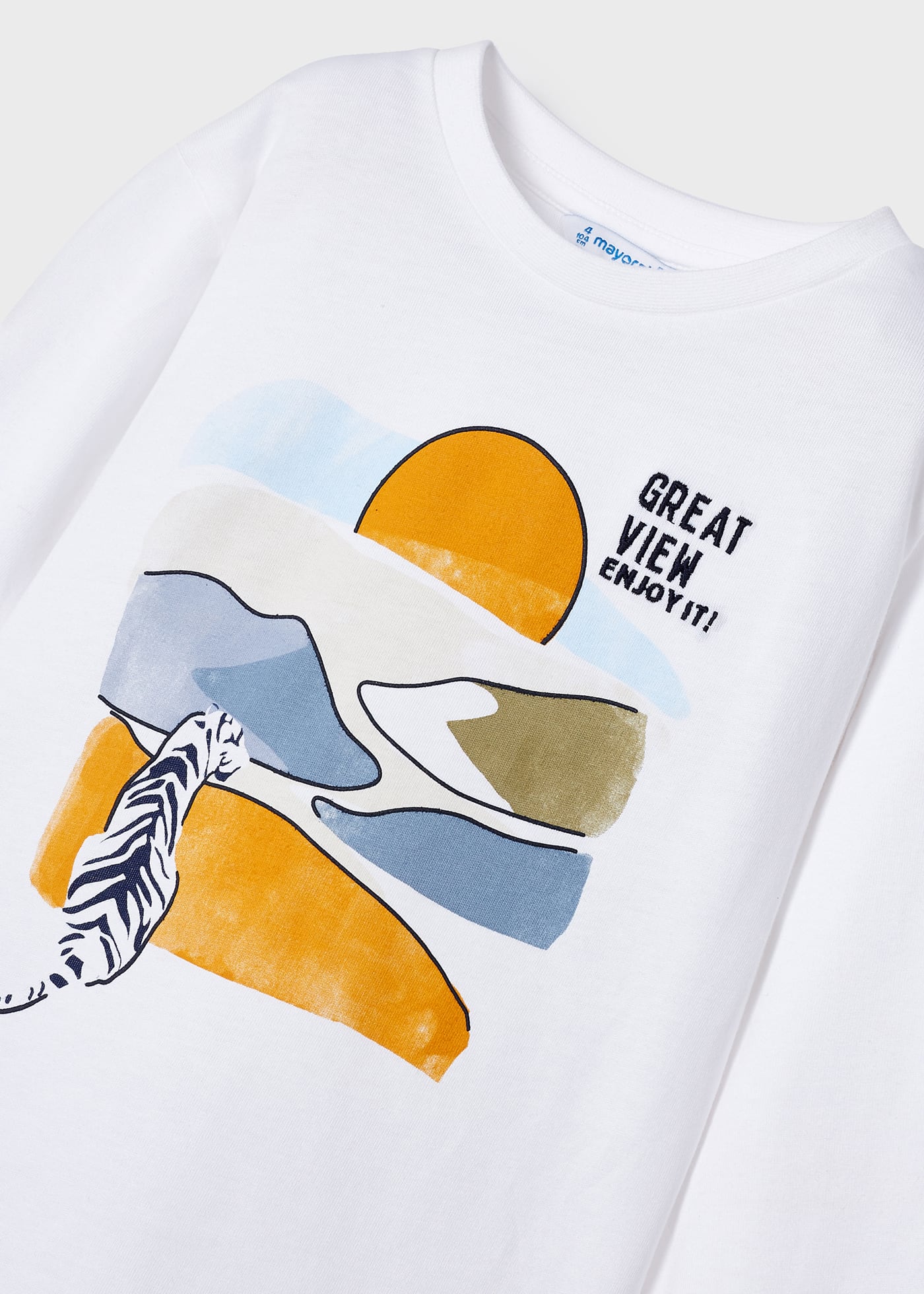 Camiseta de manga comprida em algodão sustentável para meninos