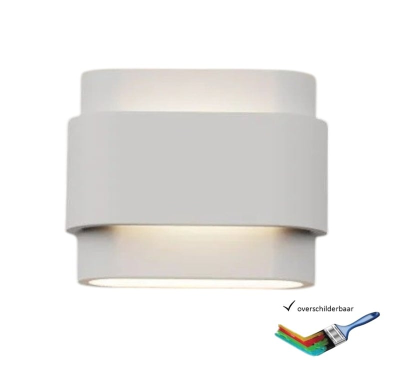 Artdelight Artdelight Wandlamp Gips  Metz Wit  2 Lichts
