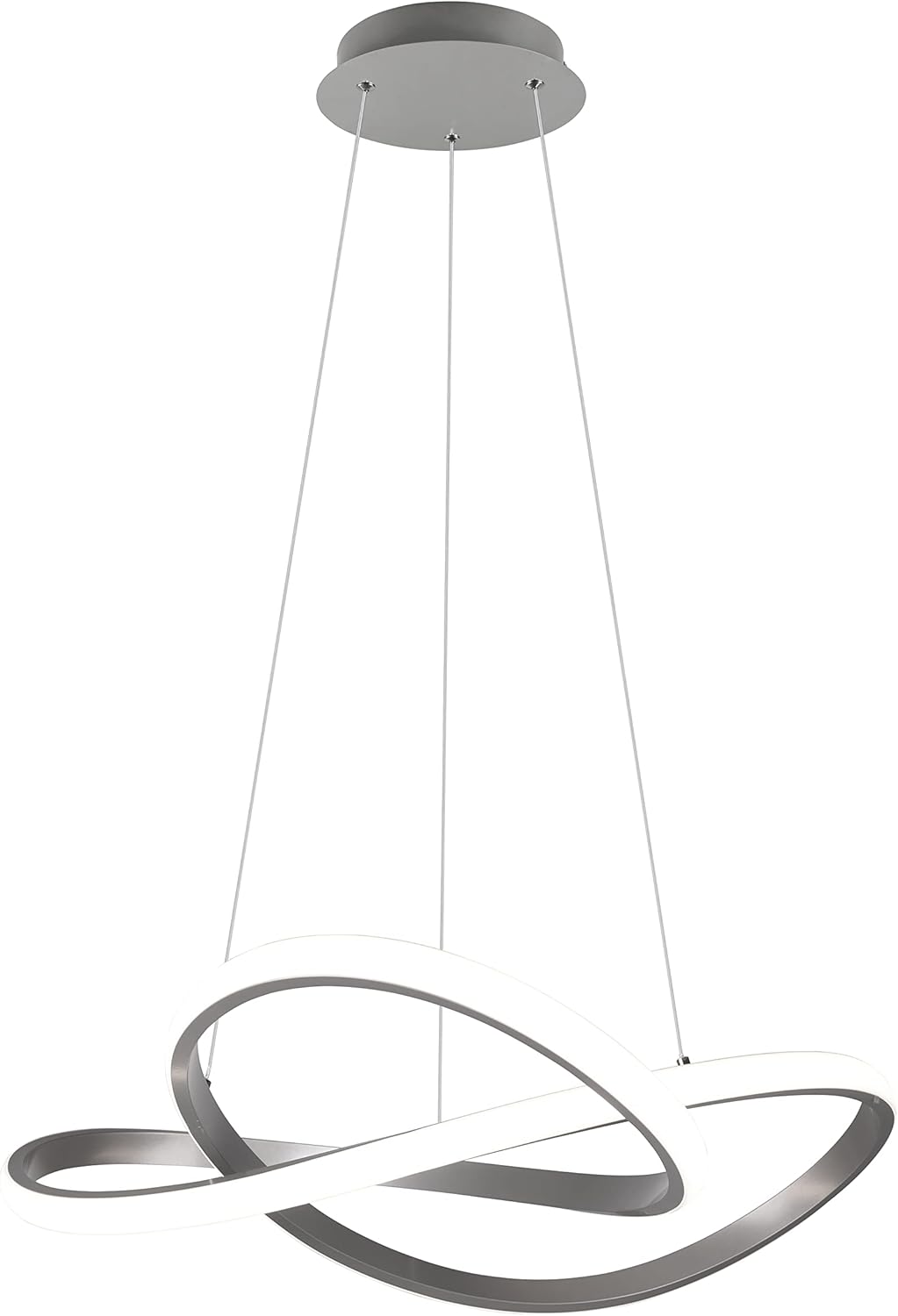 Reality Leuchten LED Pendelleuchte Course R32051407, Metall Nickel matt, inkl. 27.5 Watt LED, Switch Dimmer