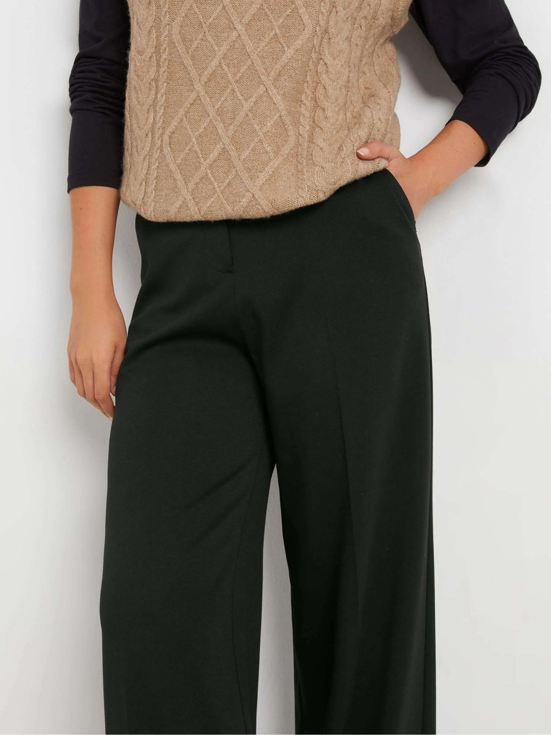 Long Tall Sally Premium ponté broek met wijde pijpen