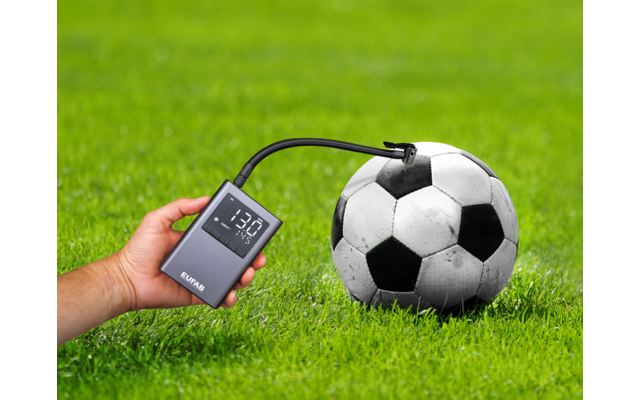 Eufab batteriebetriebener Mini Kompressor mit integrierter Powerbank 800 mAh