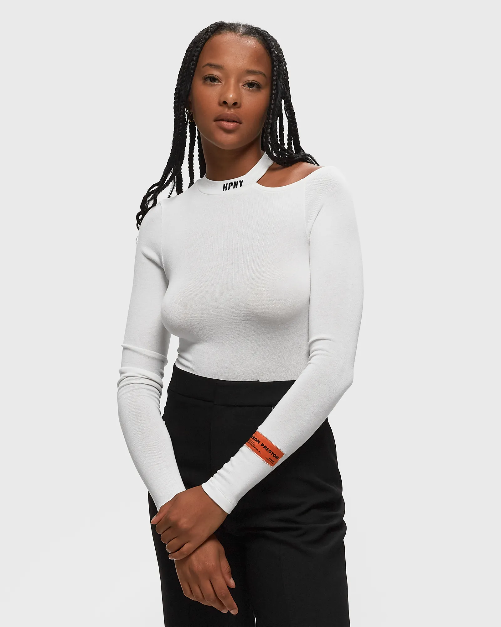 Heron Preston HPNY EMB CUT SHOULDER TOP