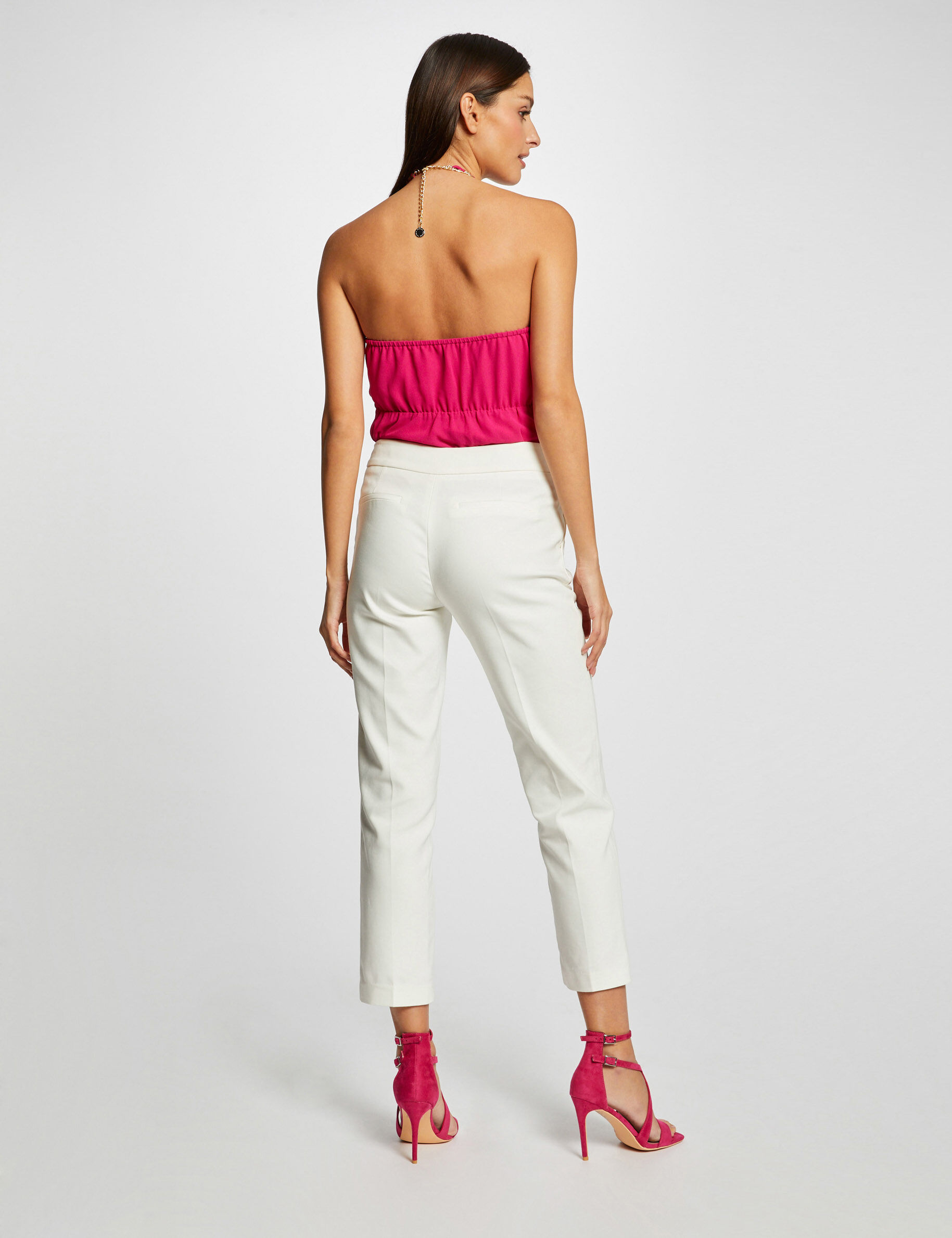 Bustier avec détail chaîne rose fonce femme - rose_fonce