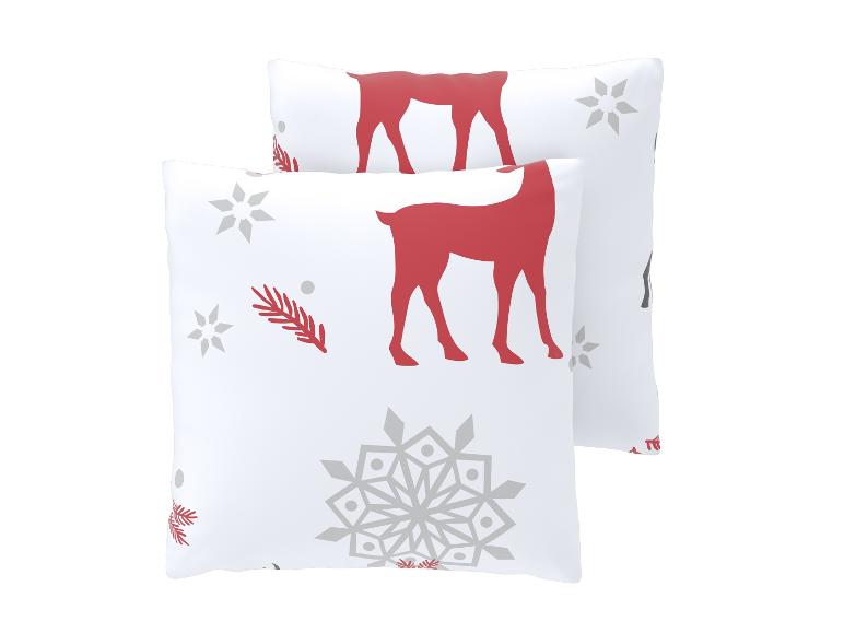 Set van 2 fleece kussenslopen 60 x 50 cm