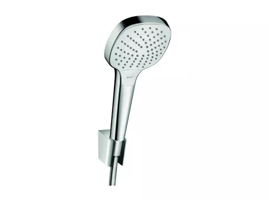 Ensemble support mural et douchette Vario avec flexible de douche 125 cm blanc/chromé Hansgrohe Croma Select E