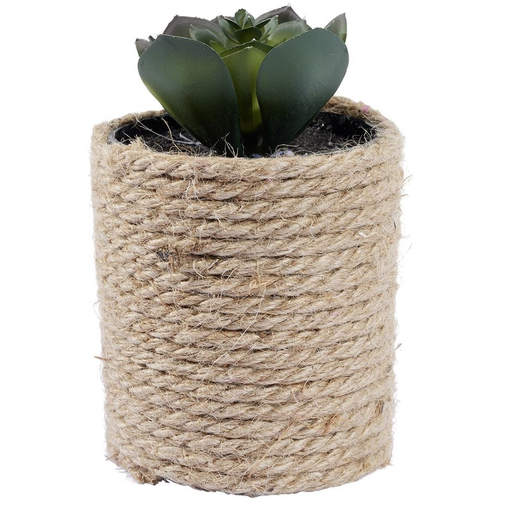 Plante artificielle dans pot en cordelette