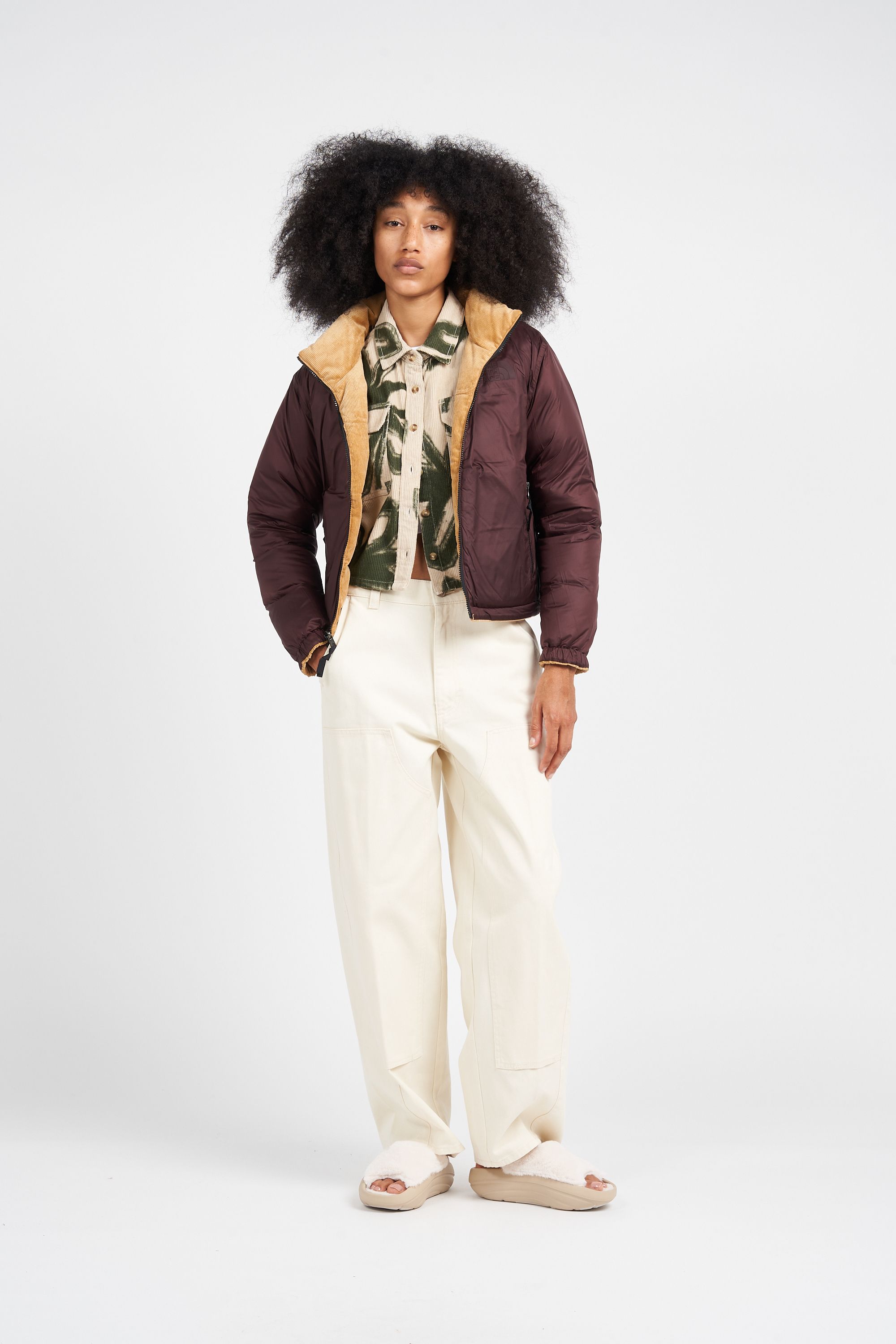 THE NORTH FACE Doudoune W 92 REVERSIBLE NUPTSE JACKET Beige