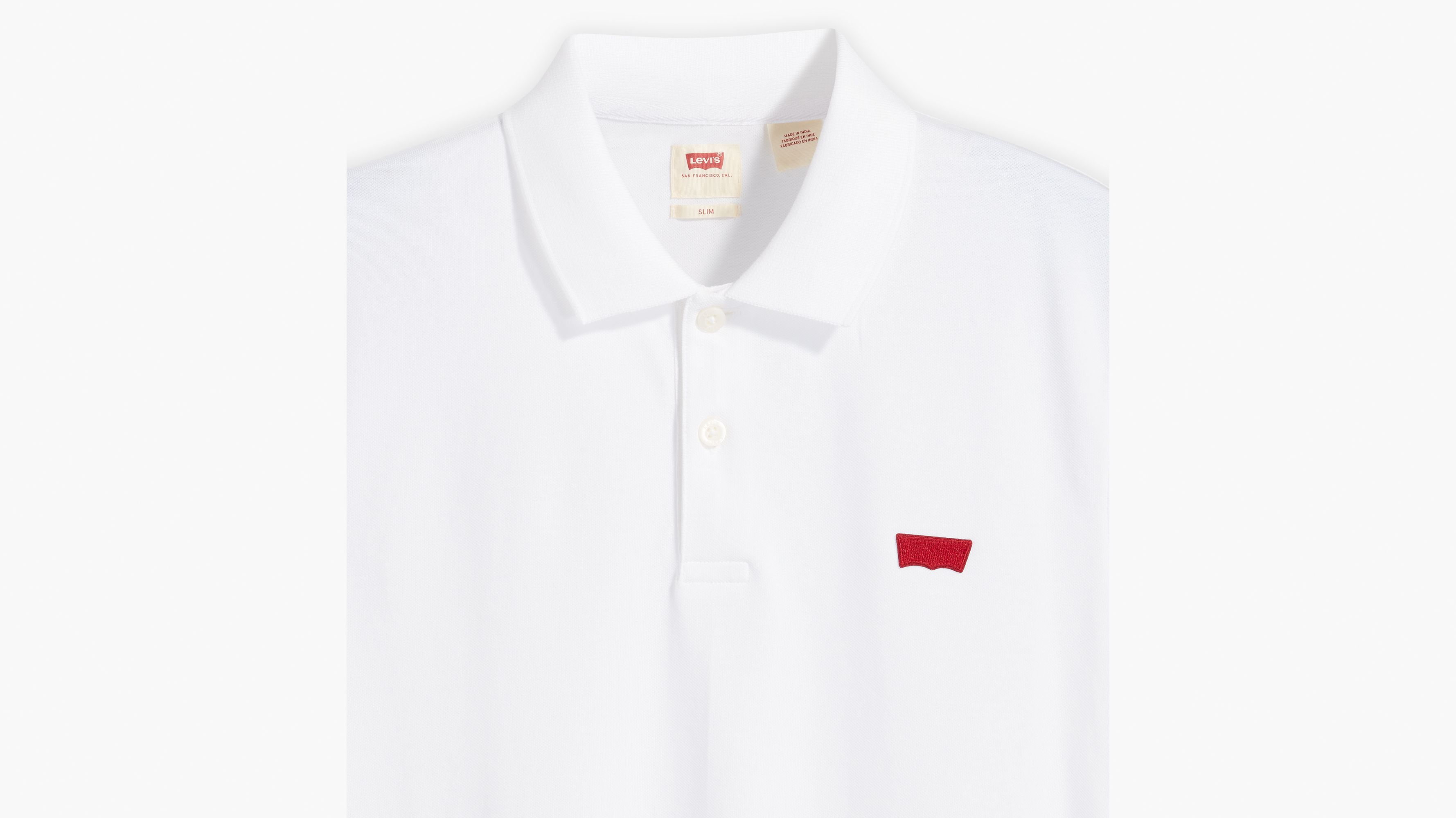 Polo manche longue Housemark slim - Bright White - Blanc