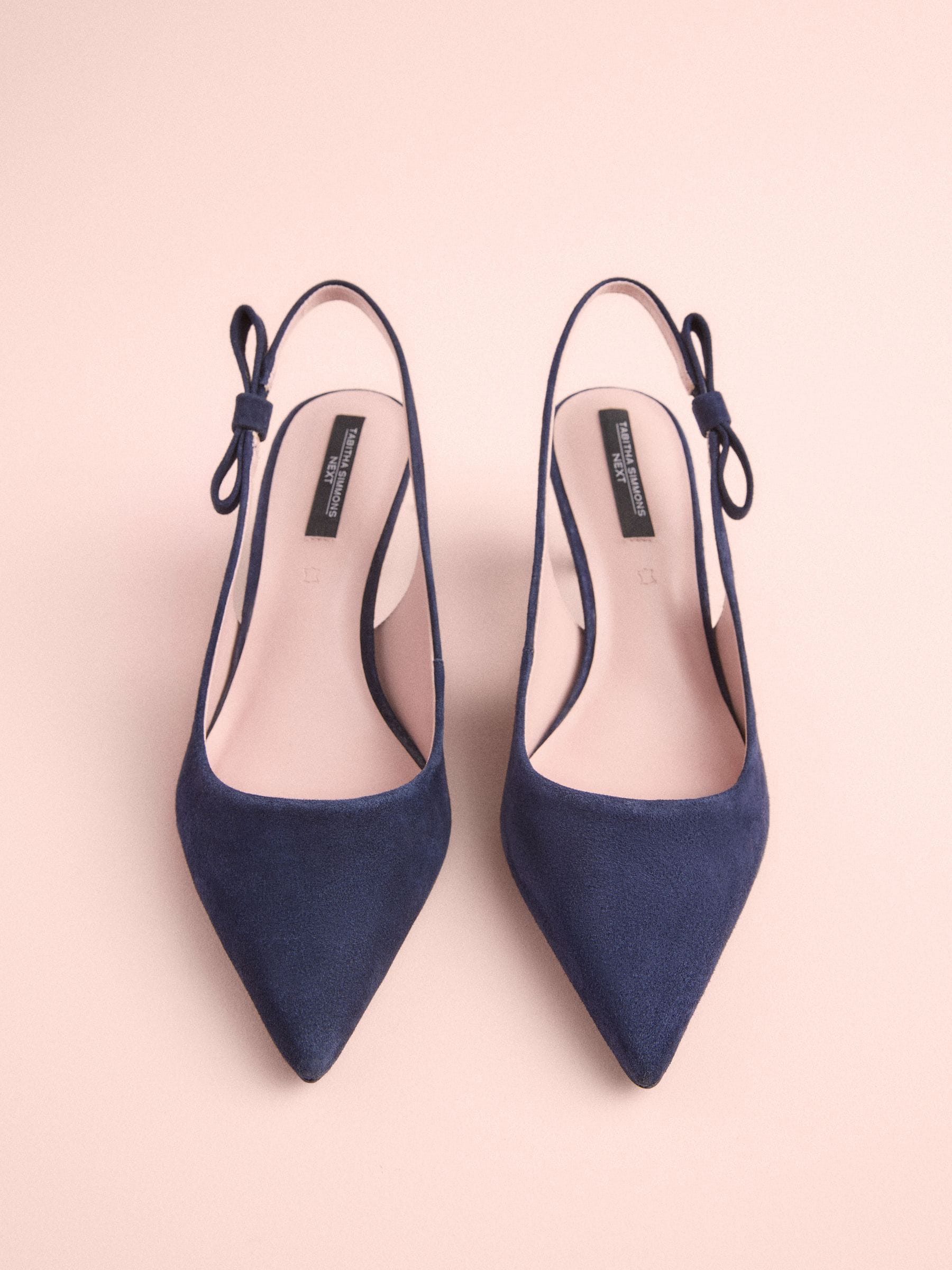 Marineblauw en leer - Tabitha Simmons x Next Dela Slingback Puntige Hakken