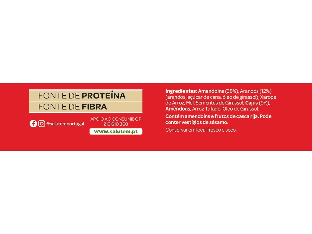 BARRA SALUTEM AMENDOIM ARANDOS CAJU 40G