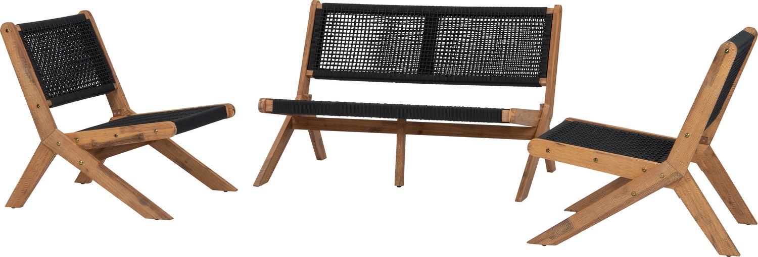 Intratuin loungestoel Coco naturel / zwart