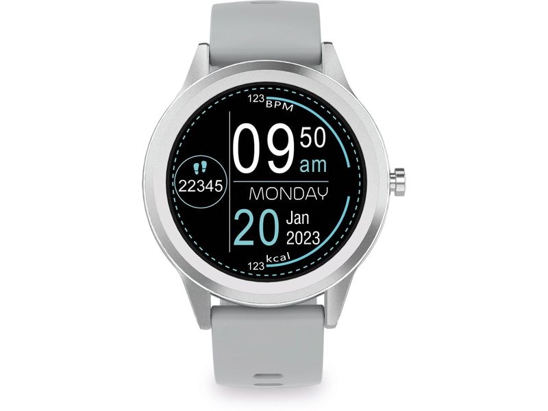 KSiX Smartwatch Globe Silver Ultradünne 1.28