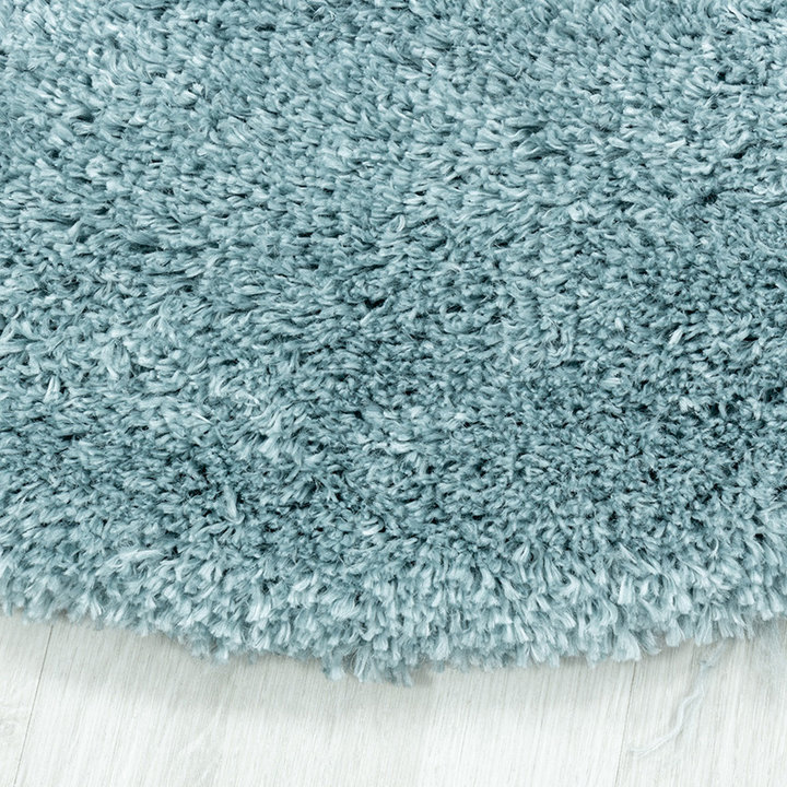 Rond hoogpolig vloerkleed - Fuzzy Lichtblauw | Stijlvol