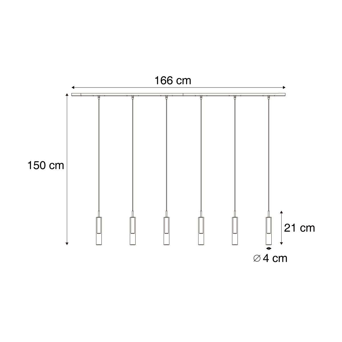 Modern railsysteem zwart met 6 hanglampen goud met amber glas 1-fase - Slimline Loyce