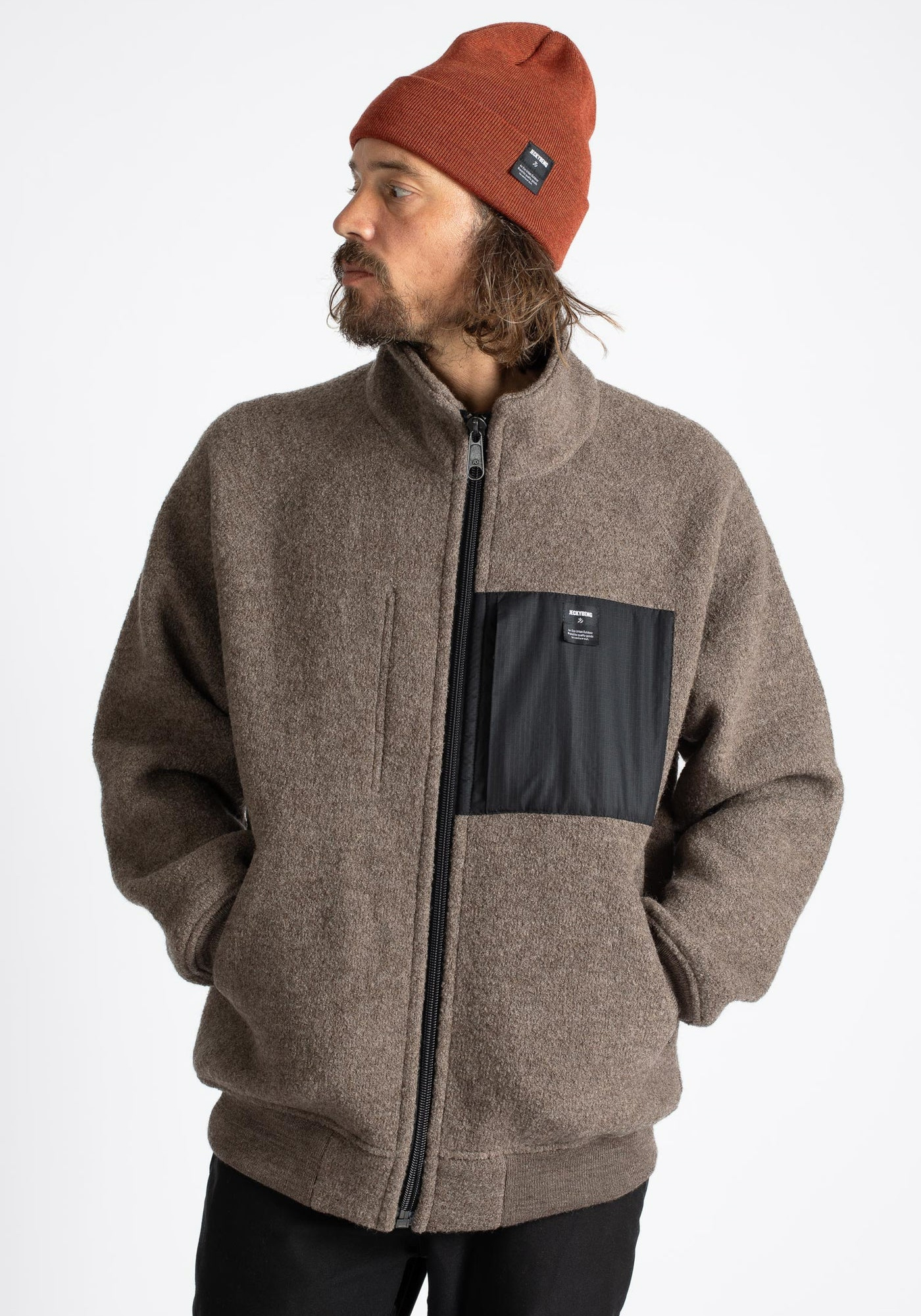 Jeckybeng The Natural Wool Fleece Jacket Nut Brown