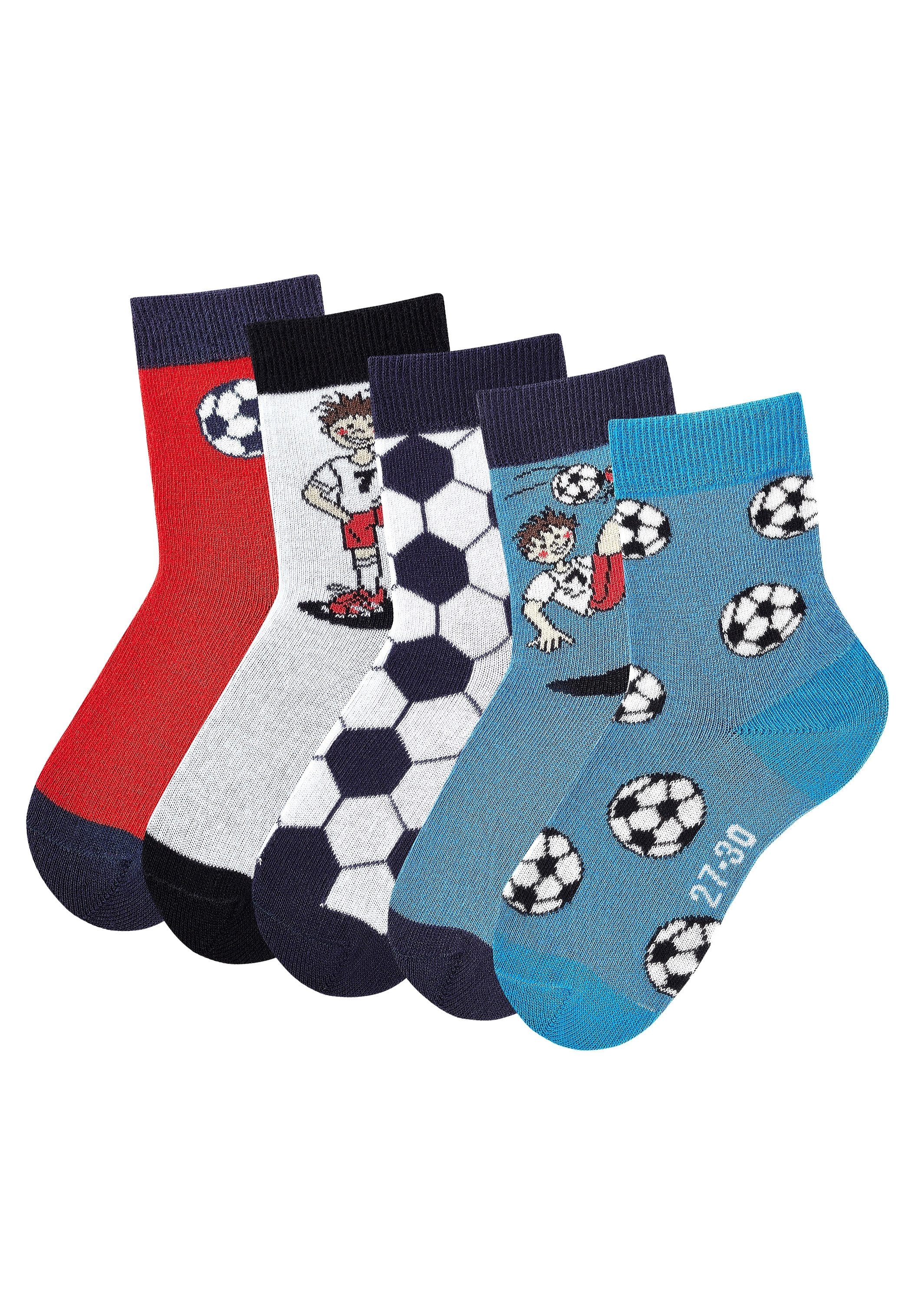H.I.S Socken Packung, 5 Stk. tlg. mit Fussballmotiven