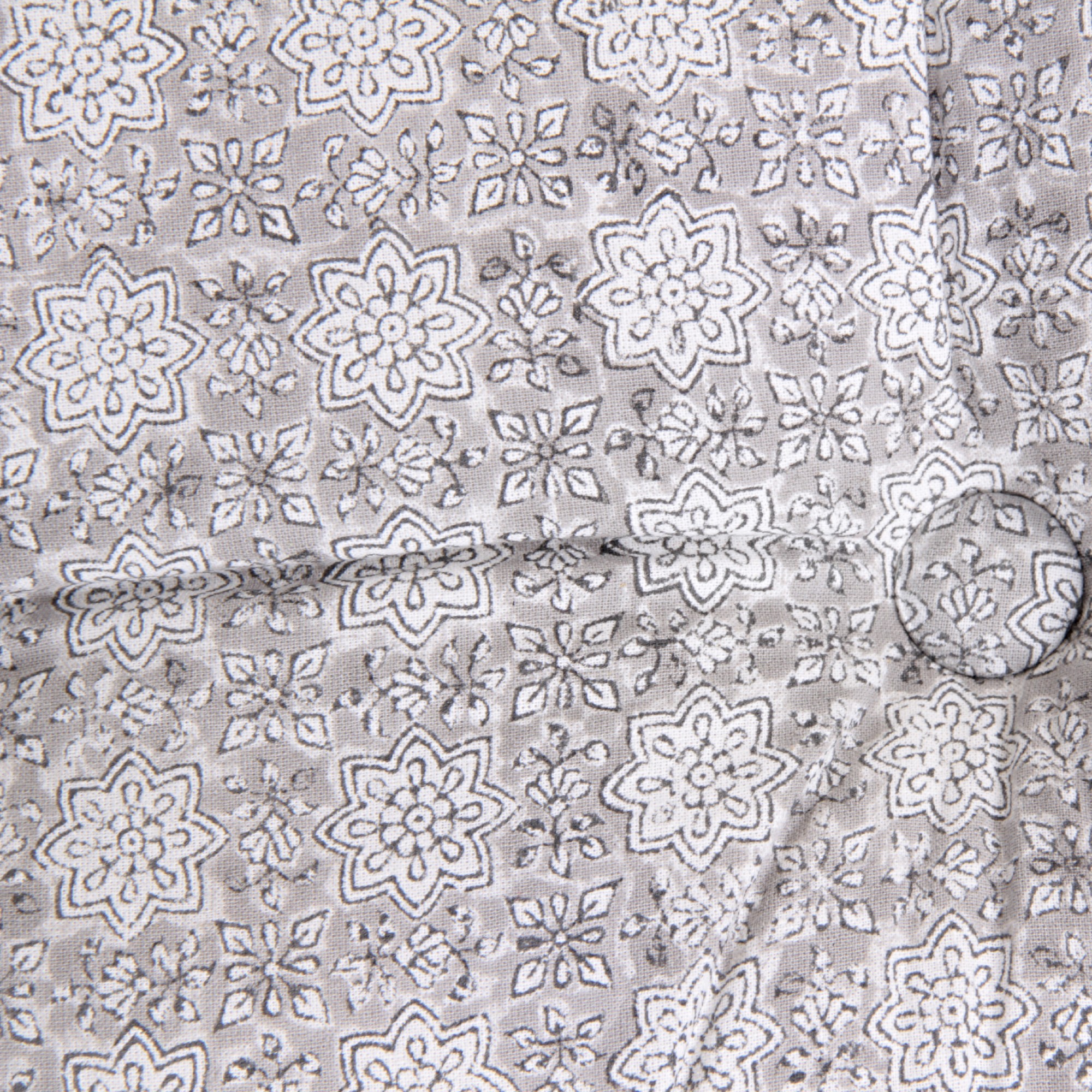 Sitzkissen 'Bhoora', grau, weiß, L 40 cm, B 40 cm, H 8 cm von fischer's lagerhaus