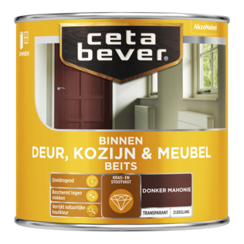 CetaBever Deur, Kozijn & Meubelbeits zijdeglans transparant donker mahonie 250 ml