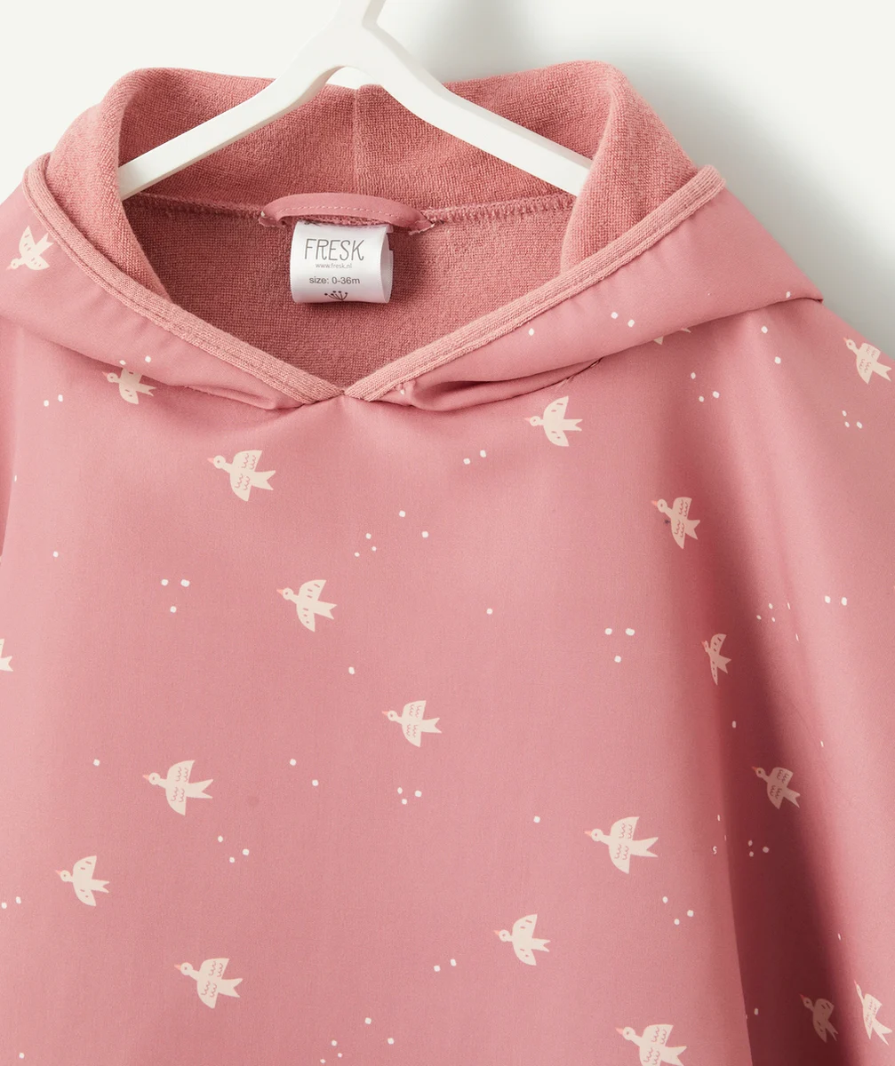 FRESKPONCHO DE PLAGE HIRONDELLES VIEUX ROSE