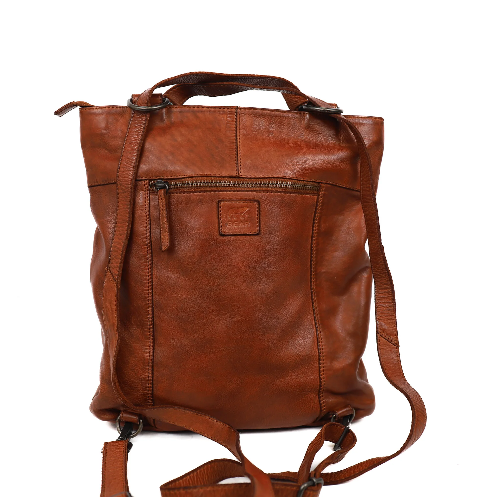 Bear Design Cow Lavato Rugzak/ Schoudertas Sandy L Cognac CL44953