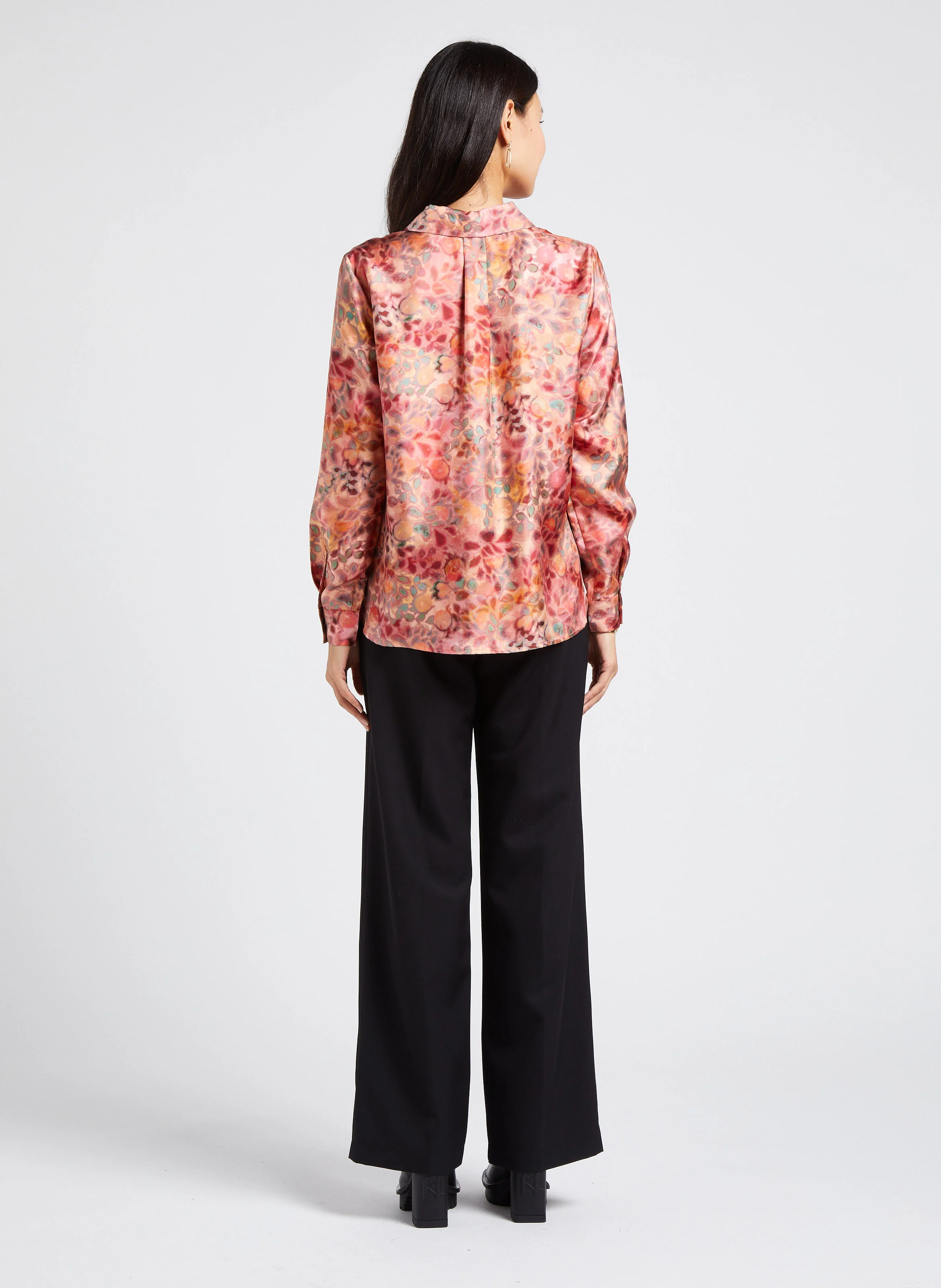 Pantalon large taille haute | Noir