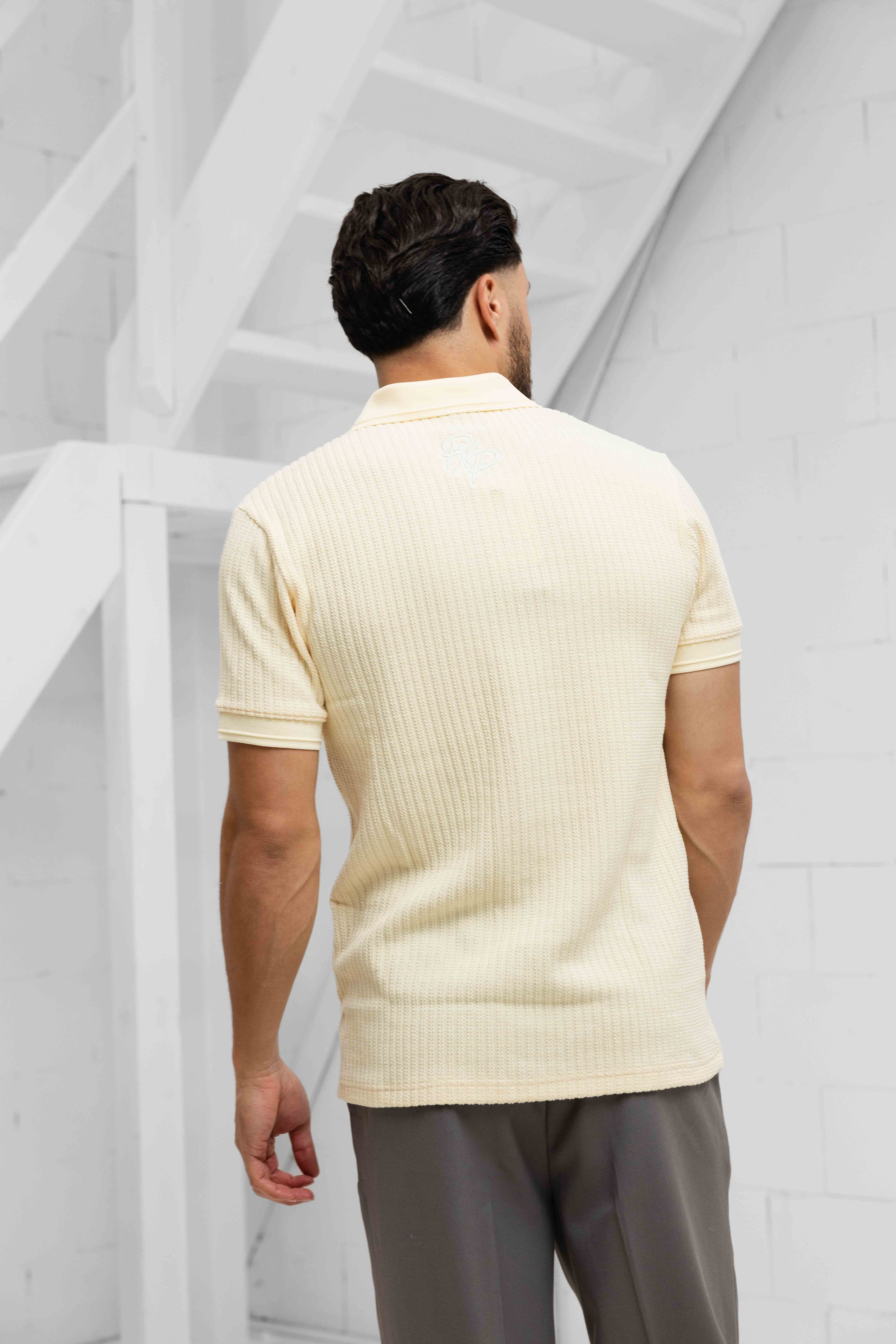 Project X Paris Preppy Texturé Polo Heren Geel