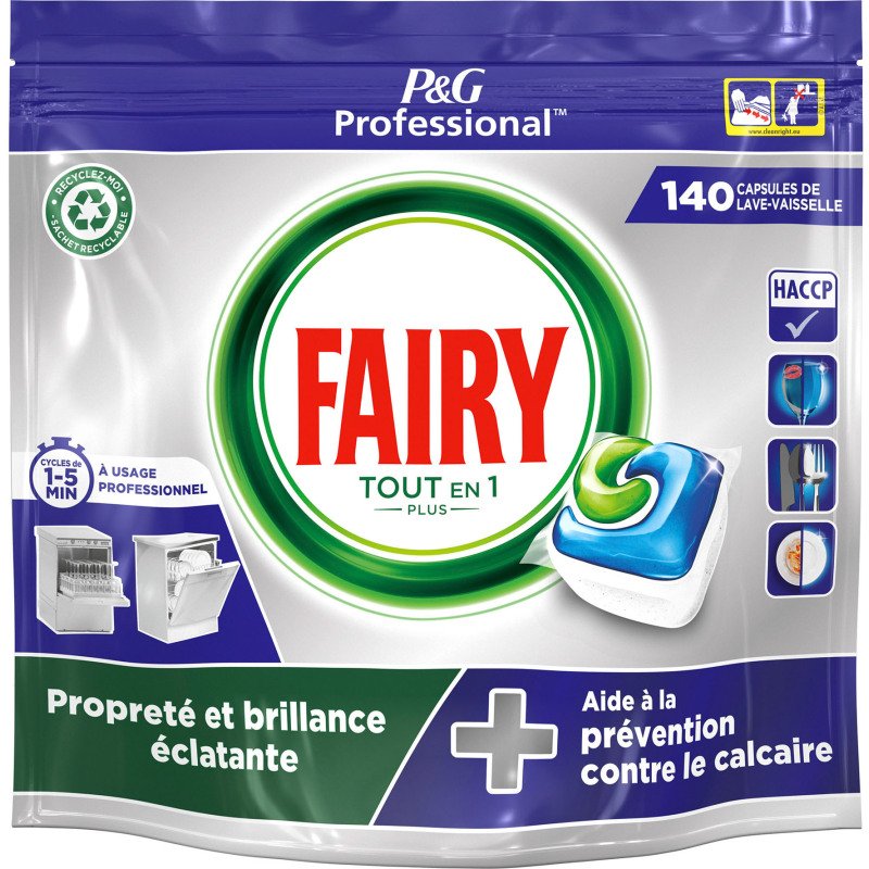 Capsules lave-vaisselle Fairy Professional Tout en 1 - Sachet de 140