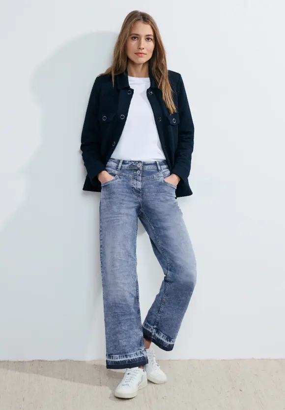 Loose Fit Culotte Jeans - authentic used wash