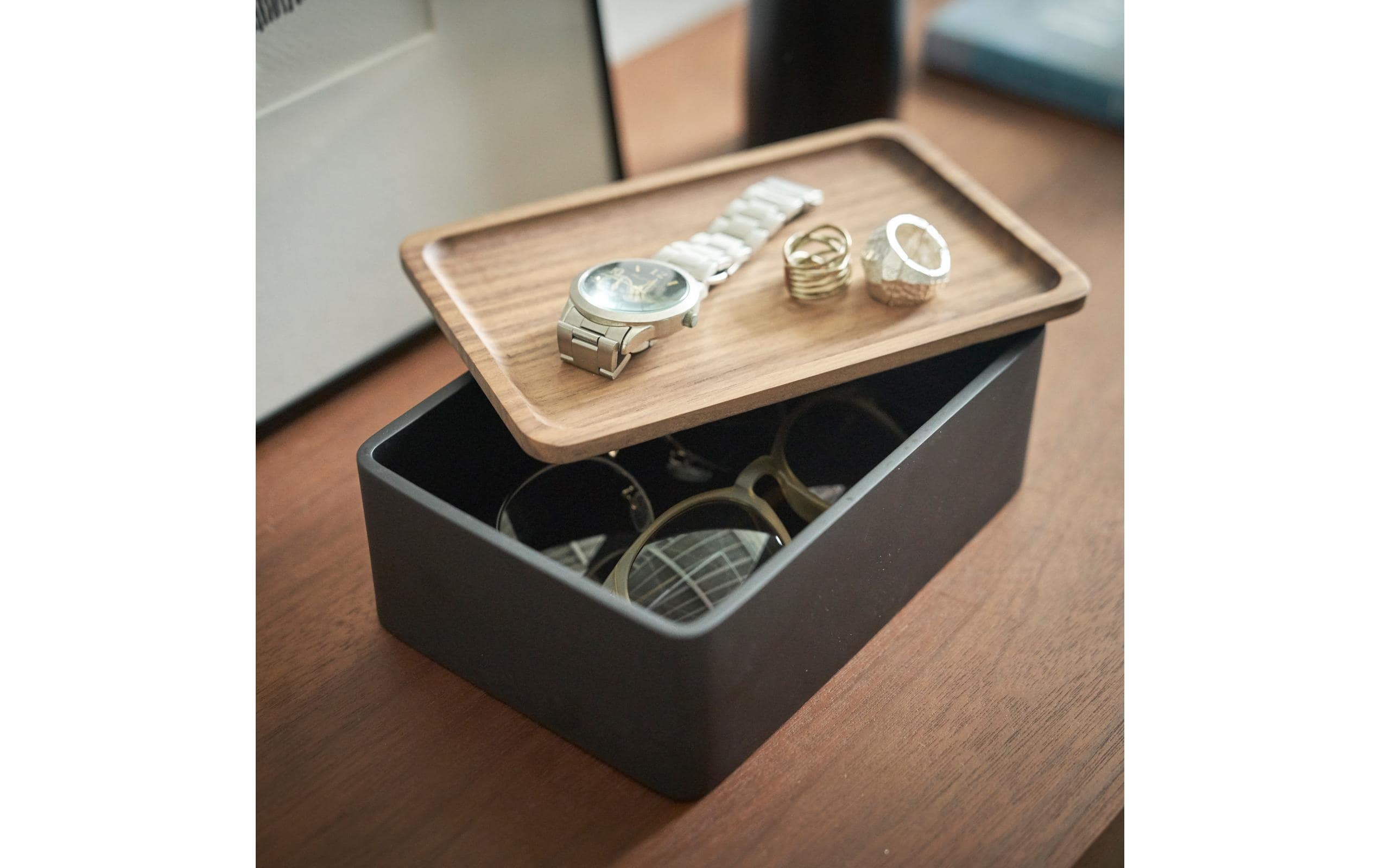 Schmuckhalter Rin Braun/SchwarzSchmuck-Aufbewahrungsbox mit Deckel
