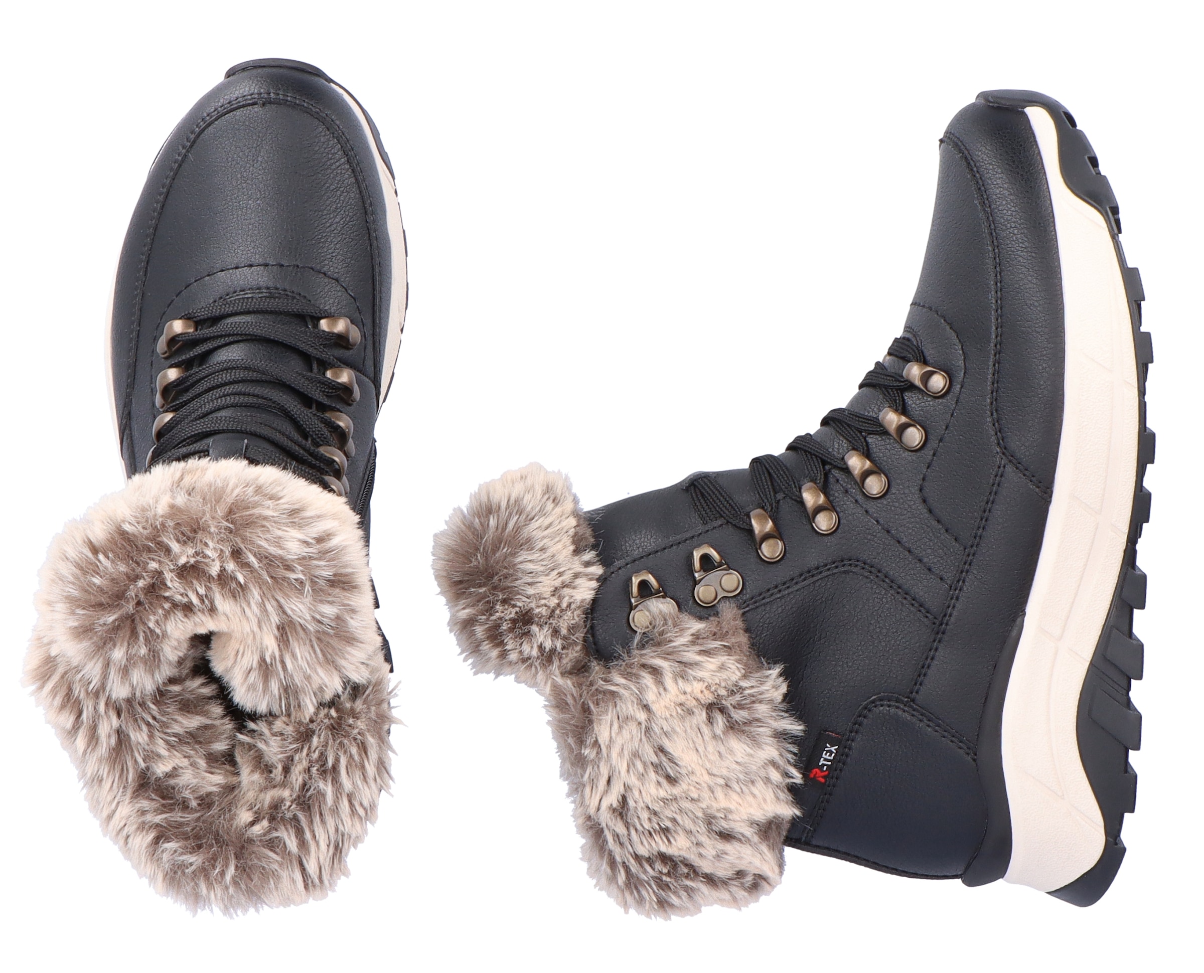 RIEKER Sport Winterboots  Hightop Sneaker, Schnürboots, Winterschuh mit Lammwollfutter