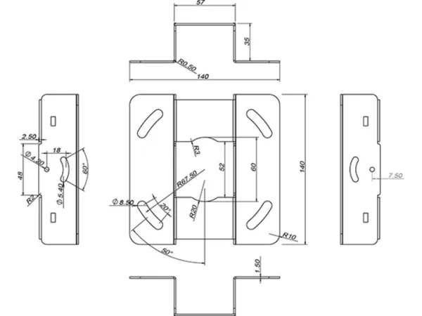 Multibrackets M Universal Projector Ceiling Mount 900-1600 with Fine tune - Monteringssæt (til loftmontering) - for projektor - aluminium - hvid - loftsmonterbar