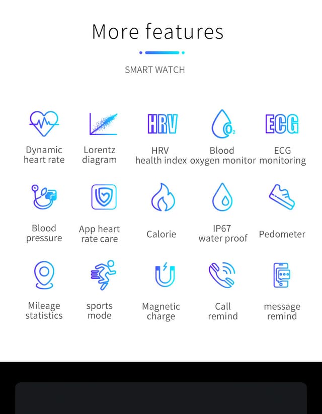 Smartwatch med blodtryk og pulsmåler