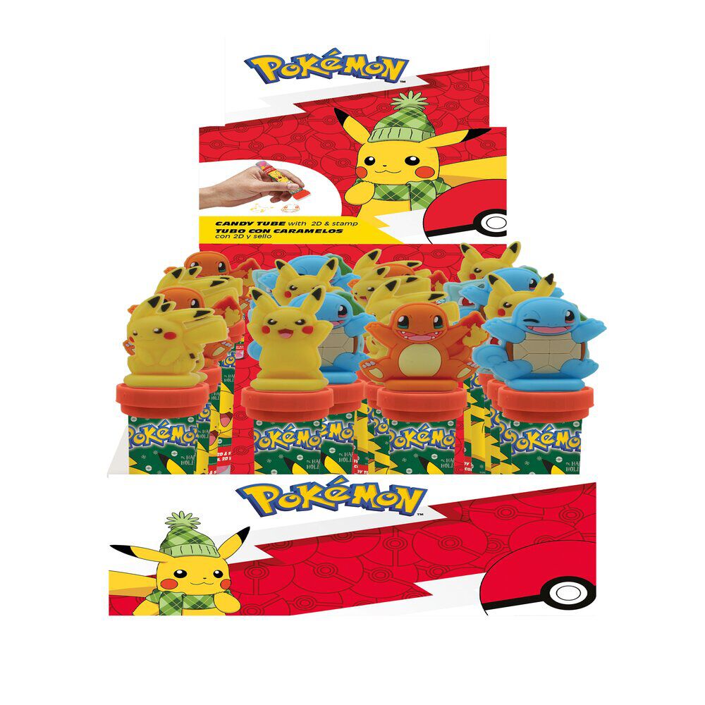 Tube de 20 bonbons Pokémon avec capuchon tampon
