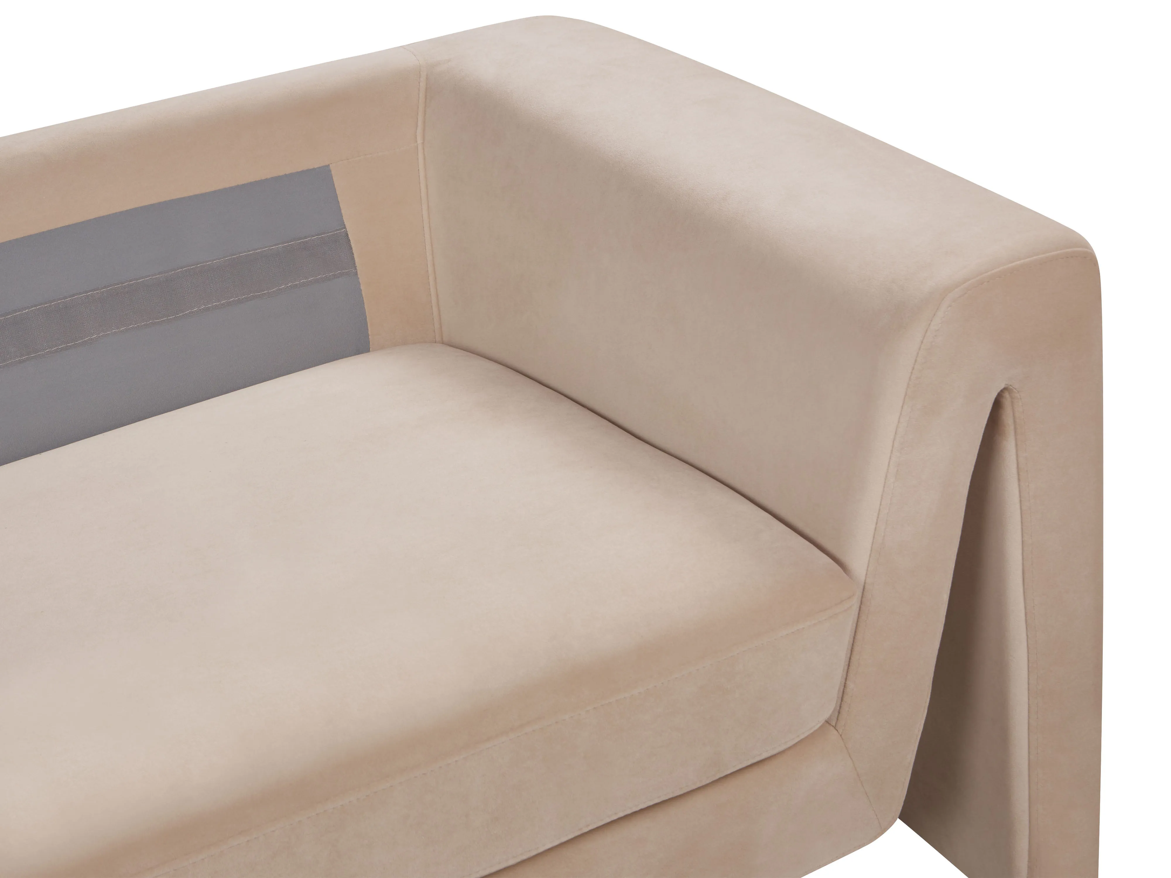 Bank 3-zits MAUNU Fluweel Zandbeige
