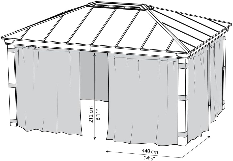 Palram Canopia Dallas 4900 Gartenpavillon-Vorhang-Set