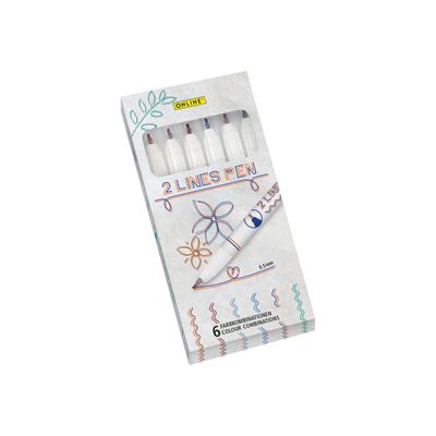 ONLINE - Stylo 2 lignes - 6 feutres fins - 0.5 mm
