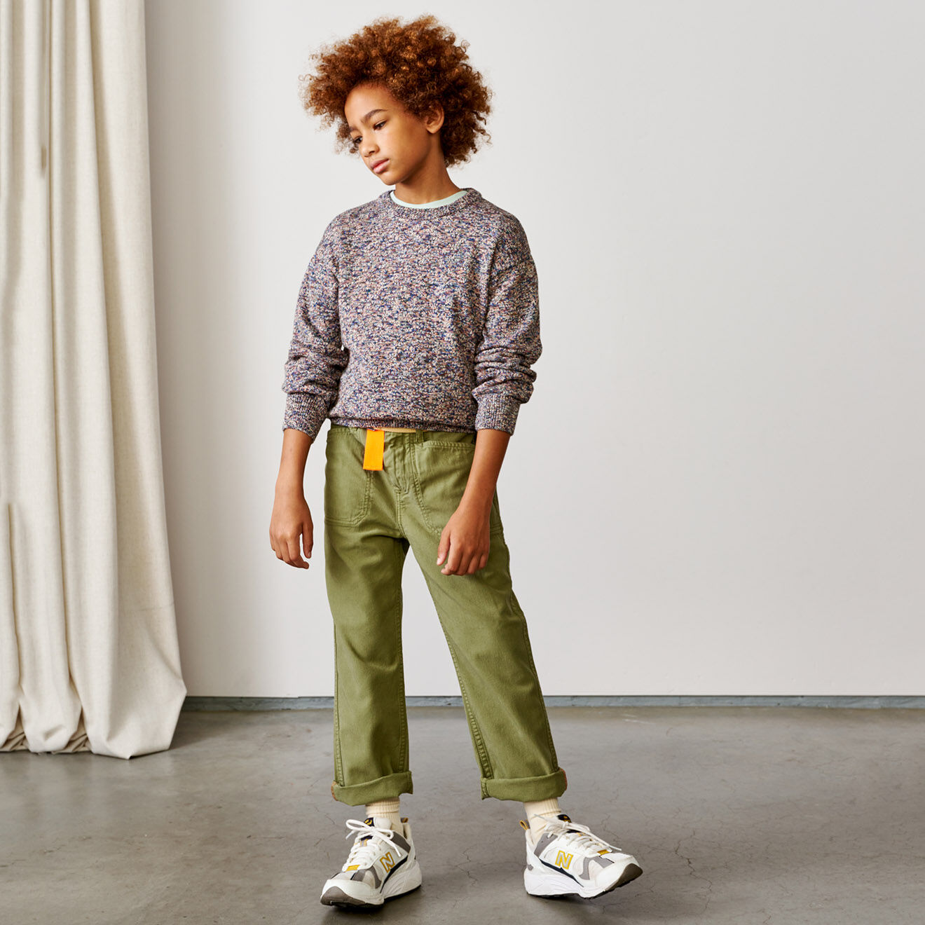 Bellerose Pull en Maille de coton recyclé Auce bleu gris mélangé