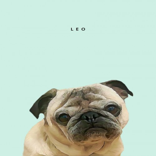 Retrato personalizado do seu animal de estimação em verde menta