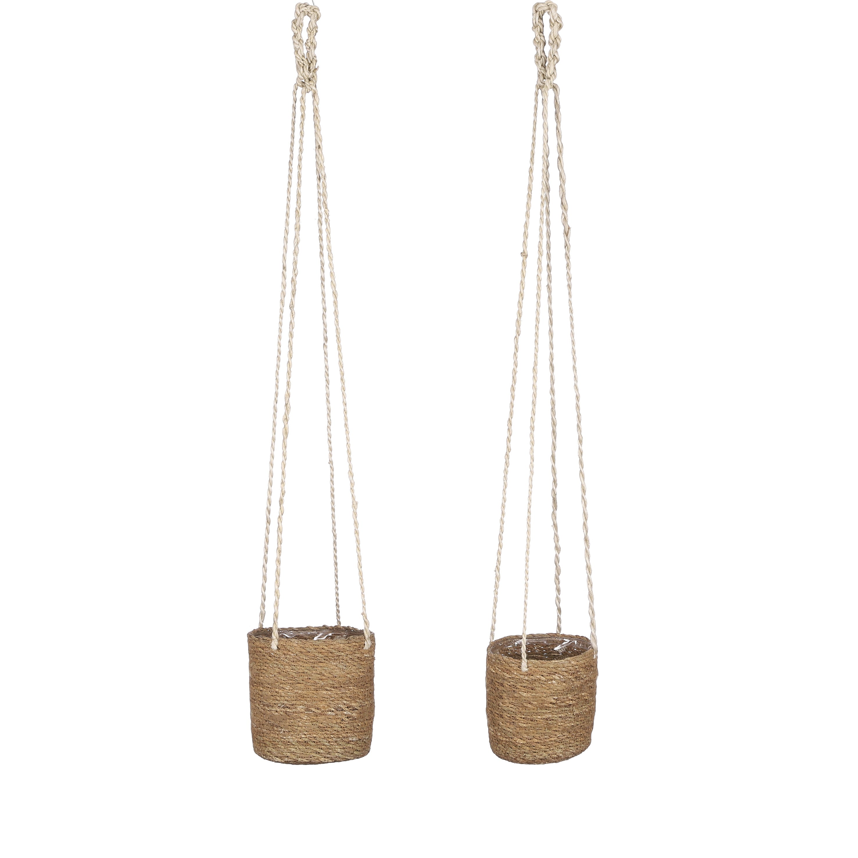 Mica Decorations Atlantic mand hangend l.bruin set van 2 - h16xd16cm