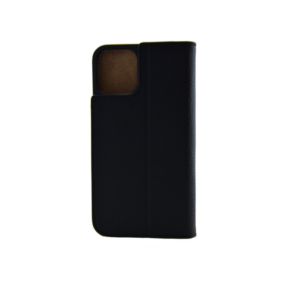 iPhone 12 / iPhone 12 Pro Echtleder Book Case Tasche Flip Cover (MARCIP12_6.1-M01) - Schwarz