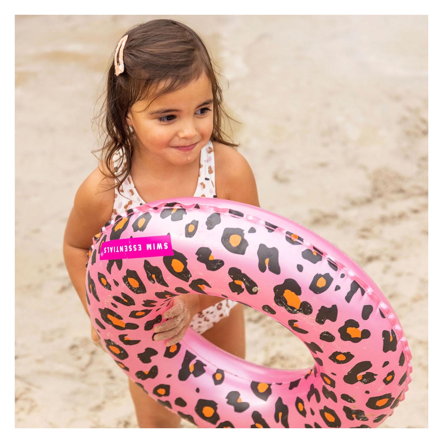 Swim Essentials Zwemring Rosé Goud Panterprint