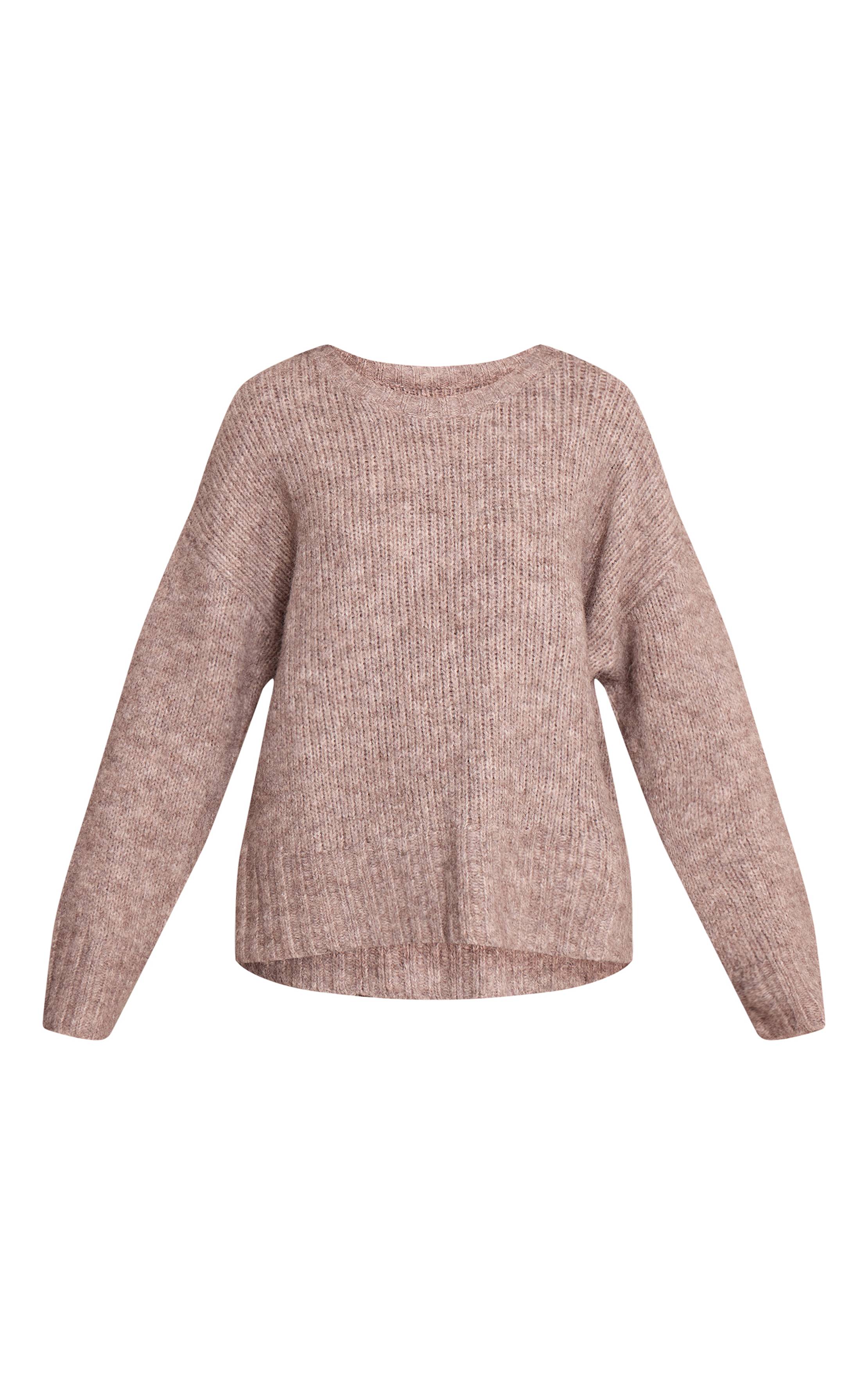 Taupe Synthétiquell Oversize À Détails Côtelés
