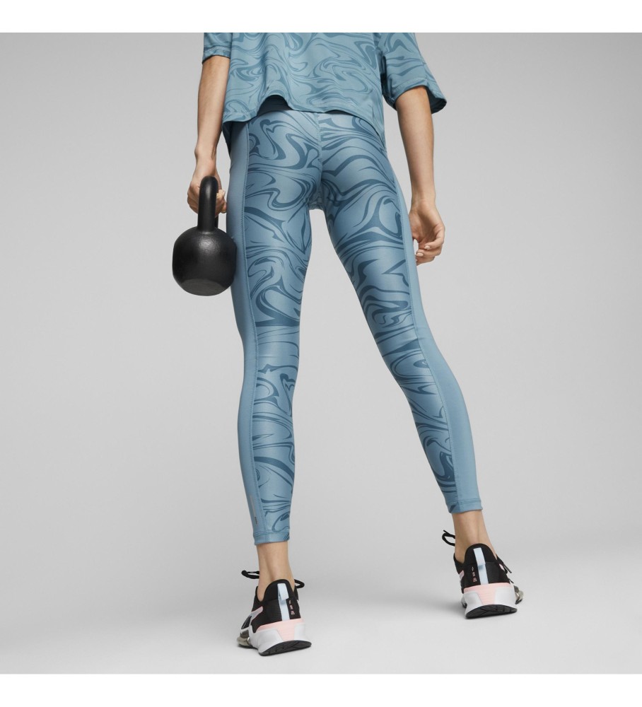 Calça legging de treino de cintura alta Puma azul